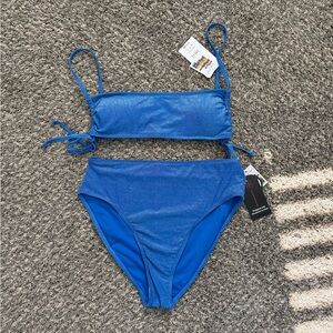 Juniors Blue Shimmer Swimsuit
